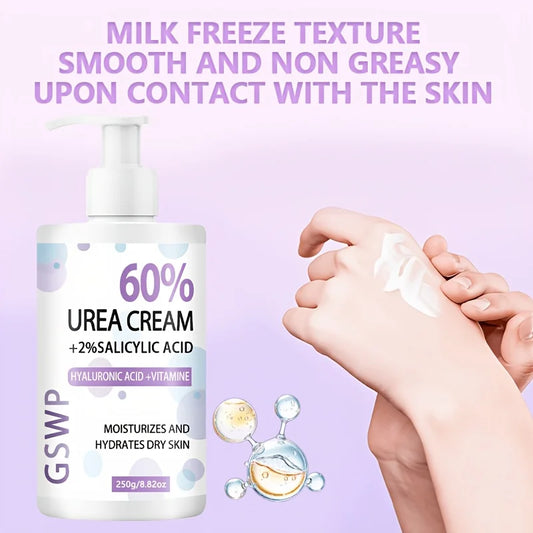 GSWP 60% Urea Moisturising Hand and Foot Cream, Containing Salicylic Acid, Protects and Nourishes Hands and Feet. 250g/500g