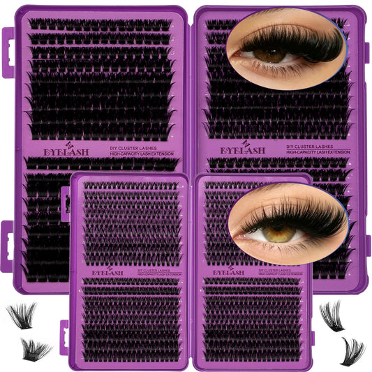 D Curl Individual Eyelash Clusters High Capacity Dense Eyelash Extension 8-16mm Suit for Different Makeup Beauty Long Lasting